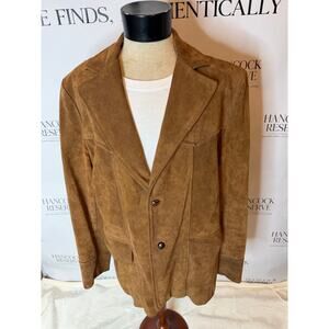 Vintage Pioneer Wear Men’s Brown Suede Leather Blazer Jacket | USA | Size 40